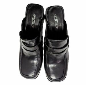 Seychelles Anthropologie Kami Block Heel Black Loafers